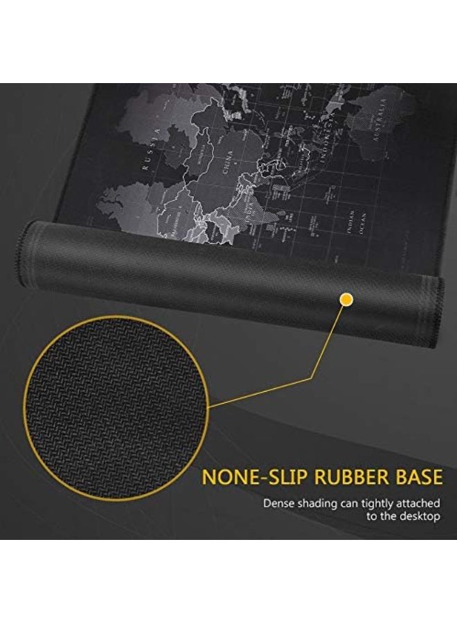 Extended Gaming Mouse and Keyboard Mat World Map Design with Non-Slip Rubber Base and Waterproof Stitched Edges for Gamers, Office and Home - Image 2