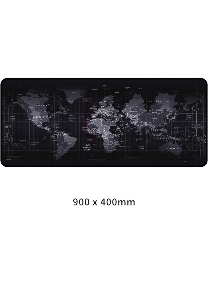 Extended Gaming Mouse and Keyboard Mat World Map Design with Non-Slip Rubber Base and Waterproof Stitched Edges for Gamers, Office and Home - Image 5