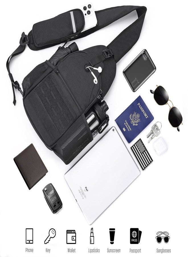 DEYACE Mens Sling Bag, Water-Resistant Large Shoulder Bag Small Single Strap Backpack Cross body Bag for Men - Image 3