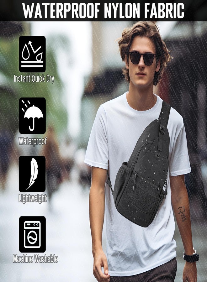 DEYACE Mens Sling Bag, Water-Resistant Large Shoulder Bag Small Single Strap Backpack Cross body Bag for Men - Image 2