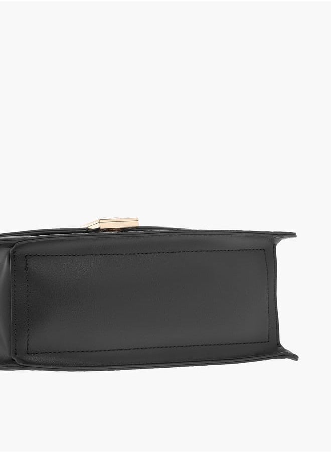 ELLE - Monogram Embossed Satchel Bag with Handle and Detachable Strap - Image 1