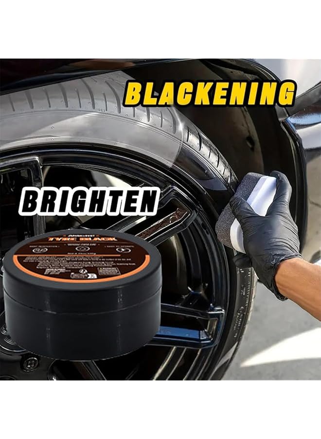 Azonee Tire Wax 120G Tire Coating Paste With Sponge, Car Tire Polish And Dressing Cream, Auto Maintenance Tire Shine For Suv Sedan Truck Minivan  - Image 2