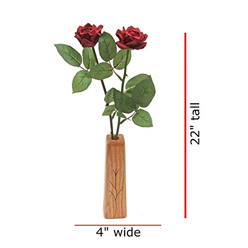 JustPaperRoses - 1st Wedding Anniversary Paper Roses - 2 Stems, 18 Inch with Vase - Handmade Paper Flowers in Display Box - Image 3