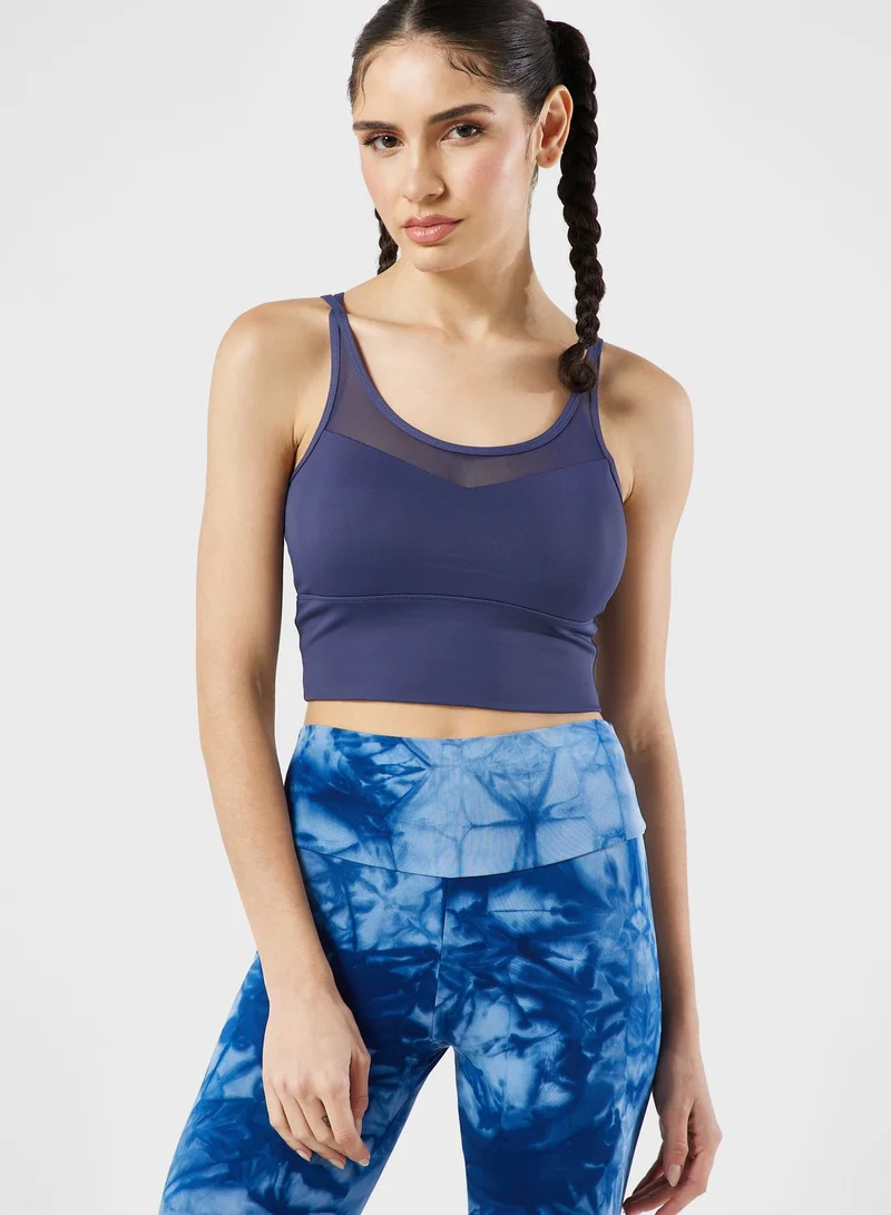 FRWD Cutout Mesh Detail Longline Sports Bra