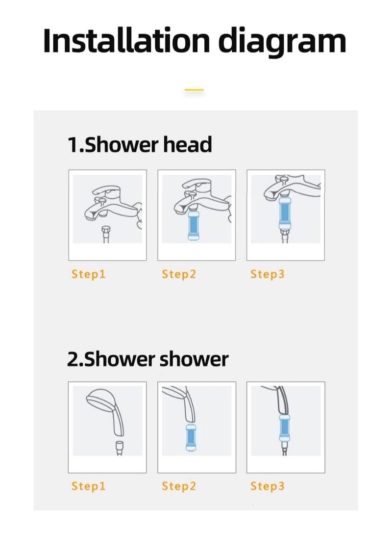 فيتامين ( ج ) دش فلتر ، الخزامى العطر - تصفية خالية من الكلور وغيرها من الملوثات ، سهلة التركيب ، تصفية مياه الاستحمام ، وجعل الجلد والشعر أكثر صحة ( الخزامى نكهة ) - Image 5
