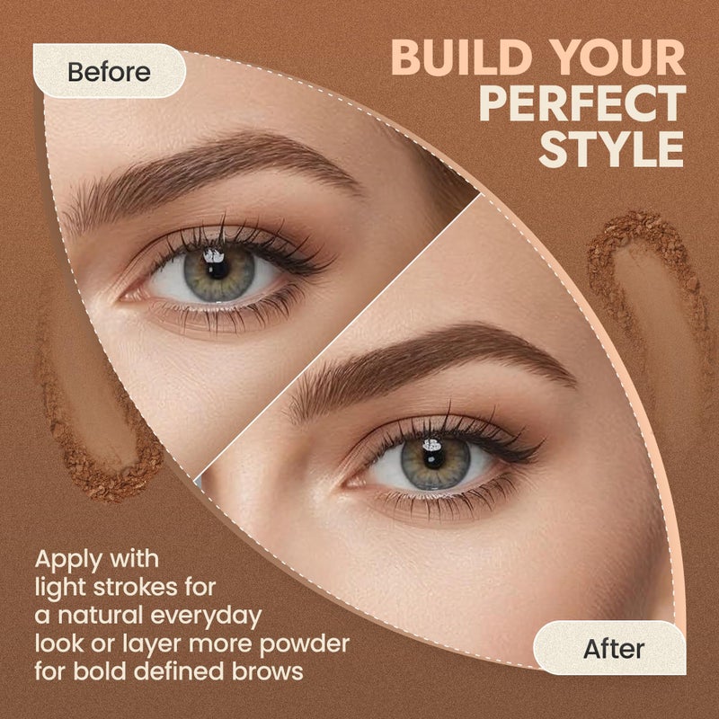 BaeBlu Organic Eyebrow Powder - Vegan Brow Tint for Shaping, Filling & Defining, 100% Natural - Smudge-Proof & Long-Lasting Conditioning - Cruelty-Free, Paraben-Free, Gluten-Free, Made in USA - Deep Brown - Image 5