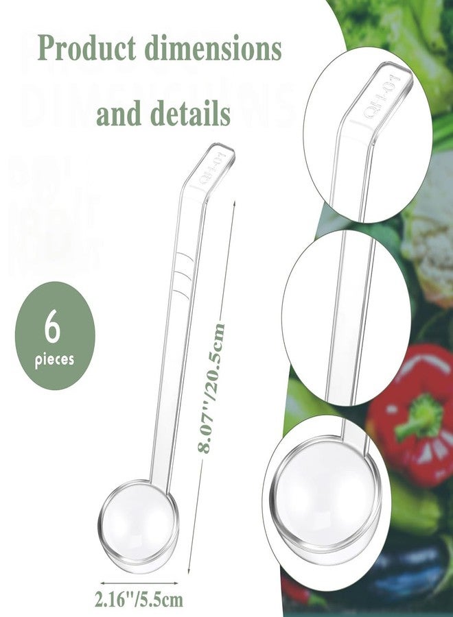 Cangfort 1 oz Clear Small Ladle Mini Ladle for Sauce Long Handle Plastic Punch Bowl Serving Spoons for Dressing Soup Cocktail Gravy Fruit Juices Party Banquets Catering(6pcs, 8.07"x2.16") - Image 2