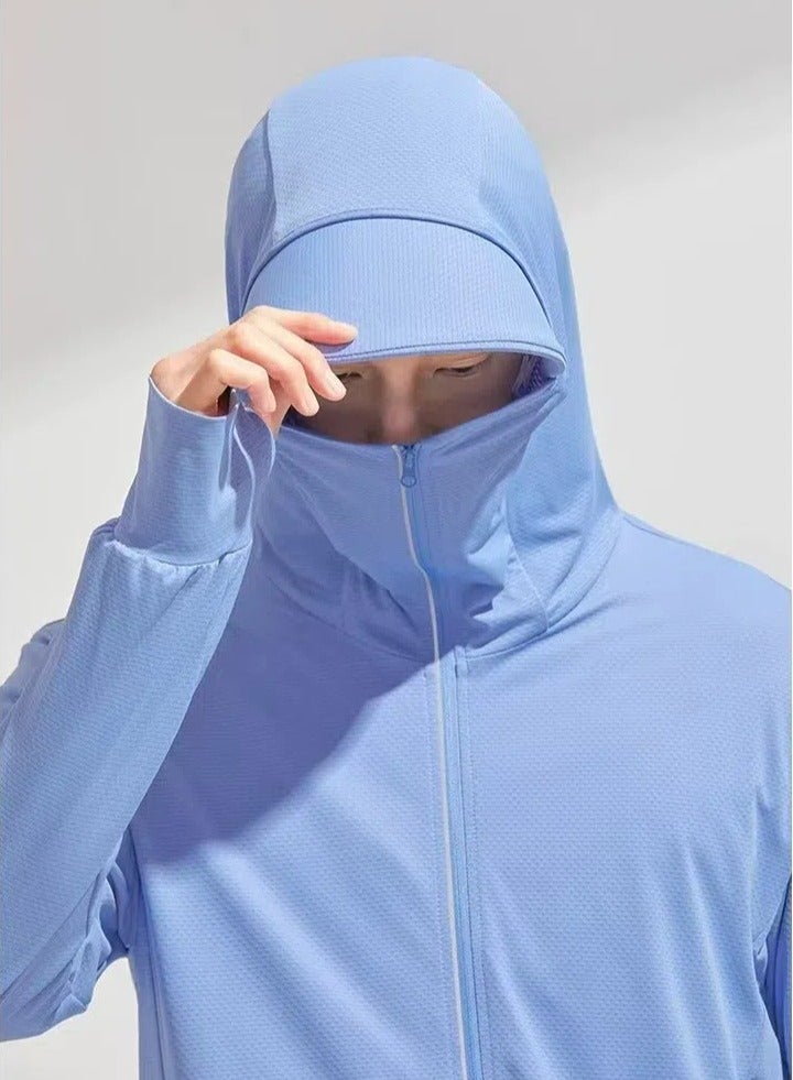 إسكدنيا سترة حماية من الشمس فوق الخفيفة رقيقة التنفس هودي ملابس السماء الزرقاء - Image 2