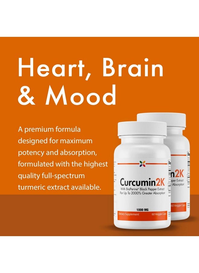 stop aging now - Stop Aging Now - Curcumin2K Formula with BioPerine Black Pepper Extract for Up to 2000% Greater Absorption - 60 Veggie Caps - Image 1