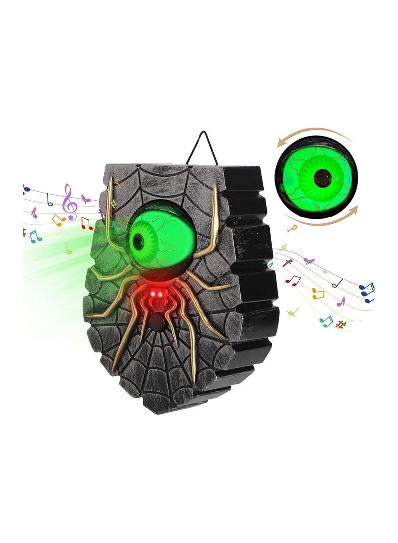 Decorative Spider Doorbell, Ghost Doorbell with Glowing/Creepy Sounds/Movable Eyeballs Halloween - Image 1