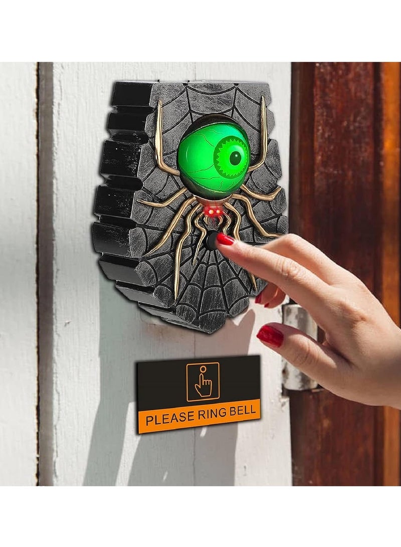 Decorative Spider Doorbell, Ghost Doorbell with Glowing/Creepy Sounds/Movable Eyeballs Halloween - Image 4