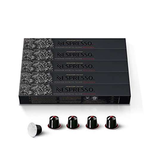 Nespresso Capsules Original Line Ristretto Decaffeinato Dark Roast Coffee 50 Count Coffee Pods - Image 1