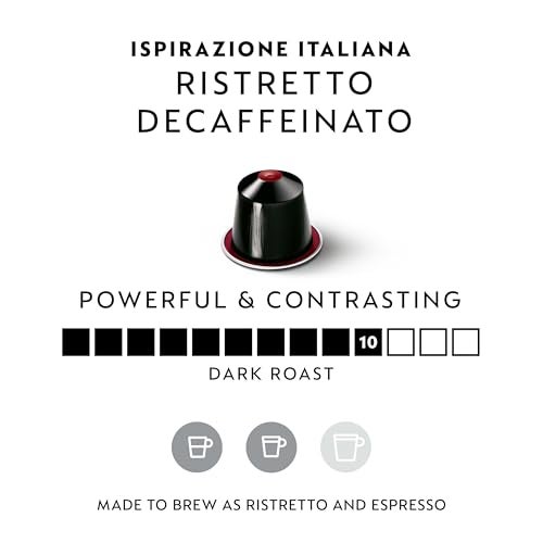 Nespresso Capsules Original Line Ristretto Decaffeinato Dark Roast Coffee 50 Count Coffee Pods - Image 3