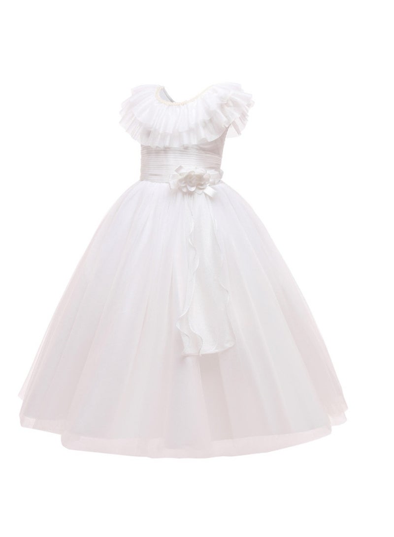 Girls princess dress tutu gauze atmospheric performance costume little girl flower girl wedding dress Costumes - Image 1