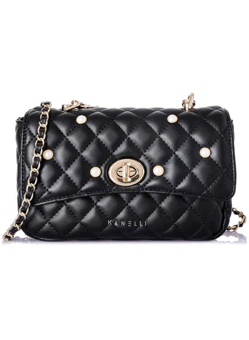 KANELLI Women's handbag from Kanelli, elegant shape New collection AAY2401001-Black