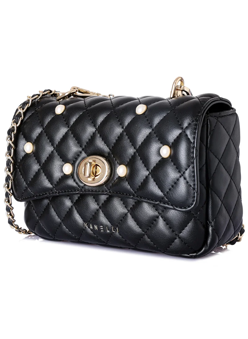 KANELLI Women's handbag from Kanelli, elegant shape New collection AAY2401001-Black