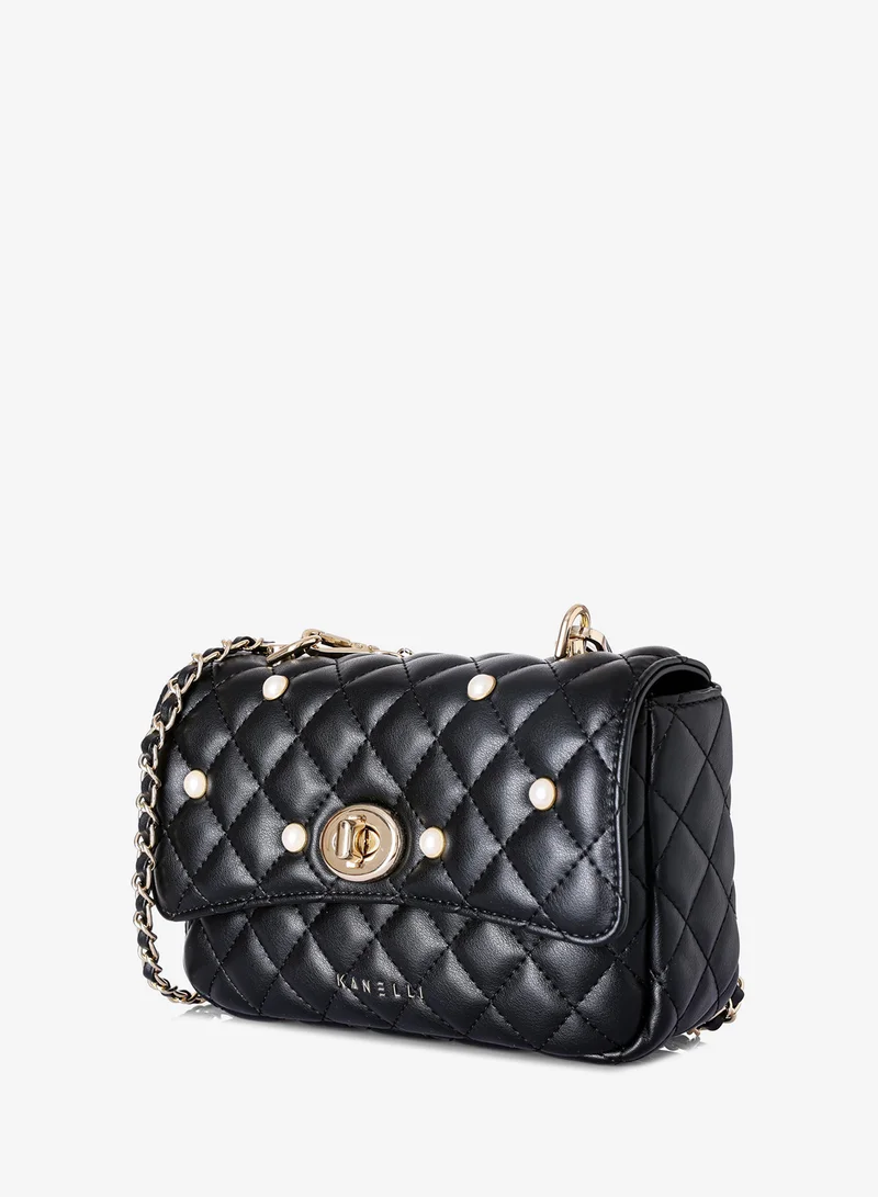 KANELLI Women's handbag from Kanelli, elegant shape New collection AAY2401001-Black