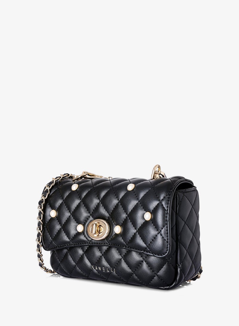KANELLI Women's handbag from Kanelli, elegant shape New collection AAY2401001-Black - Image 2