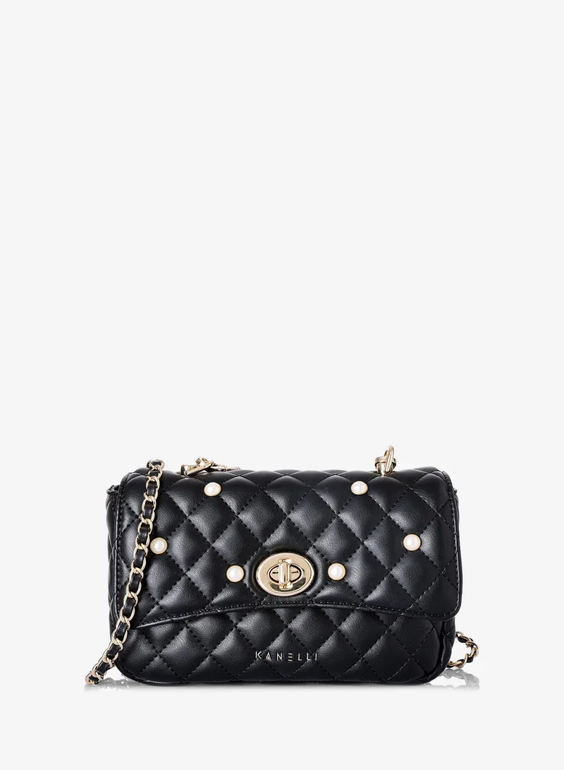 KANELLI Women's handbag from Kanelli, elegant shape New collection AAY2401001-Black
