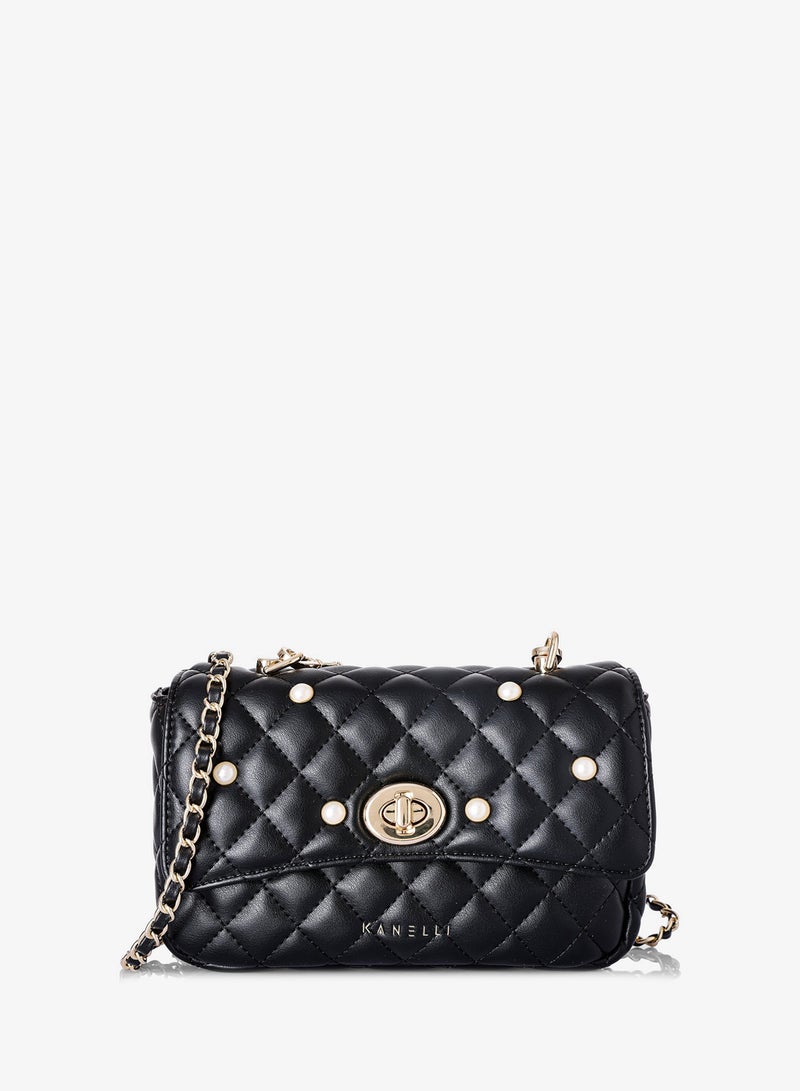 KANELLI Women's handbag from Kanelli, elegant shape New collection AAY2401001-Black - Image 1