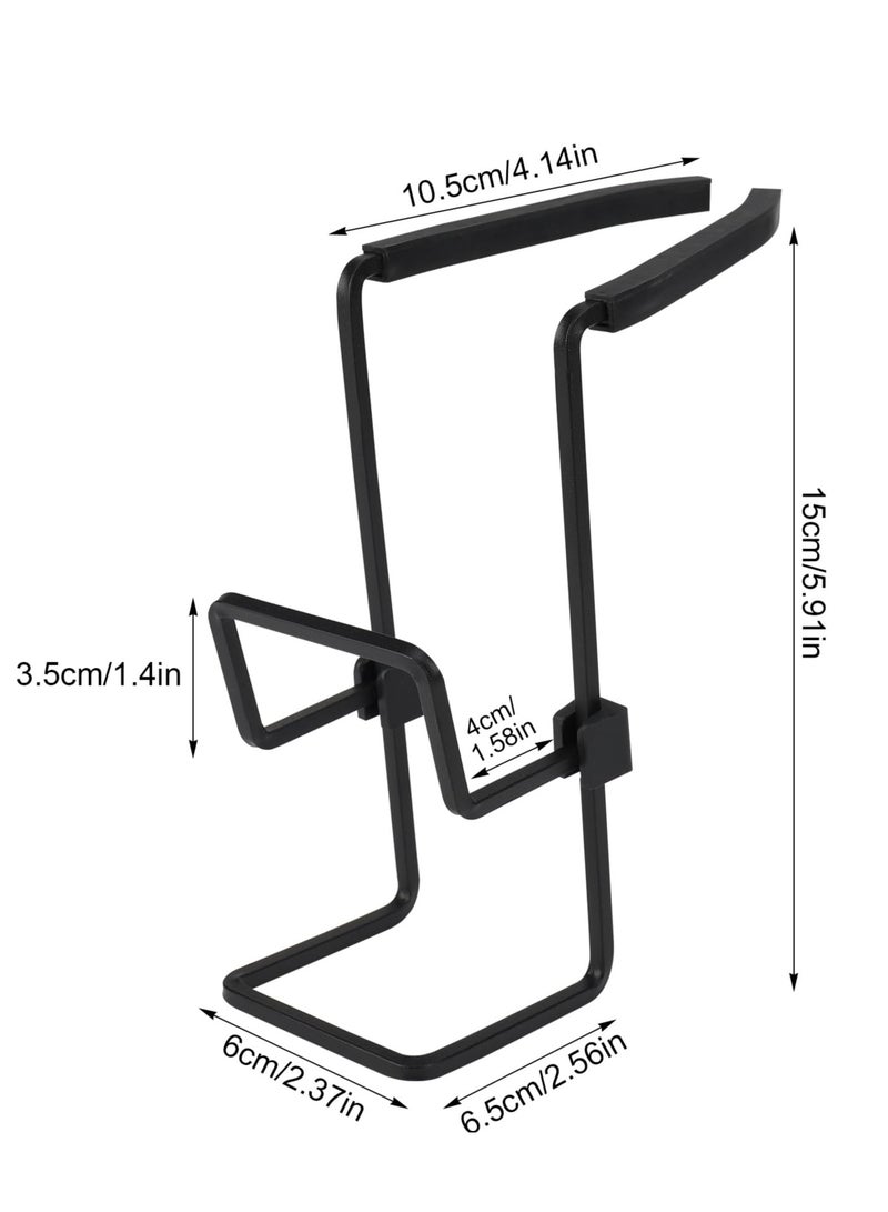 Zikra Sink Caddy Sink Sponge Holder Hanging, Kitchen Faucet Rack Holder Shower Tray Painted Iron 2-Tier Sponge Drain Rack with Sponge Wipe, Kitchen Sink Organizer for Hanging, Black - Image 2