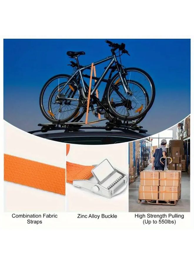 4pcs Orange 78 74 Inch Adjustable Latch Buckle Clamp for Kayak Roof Rack Motorcycle - Image 5