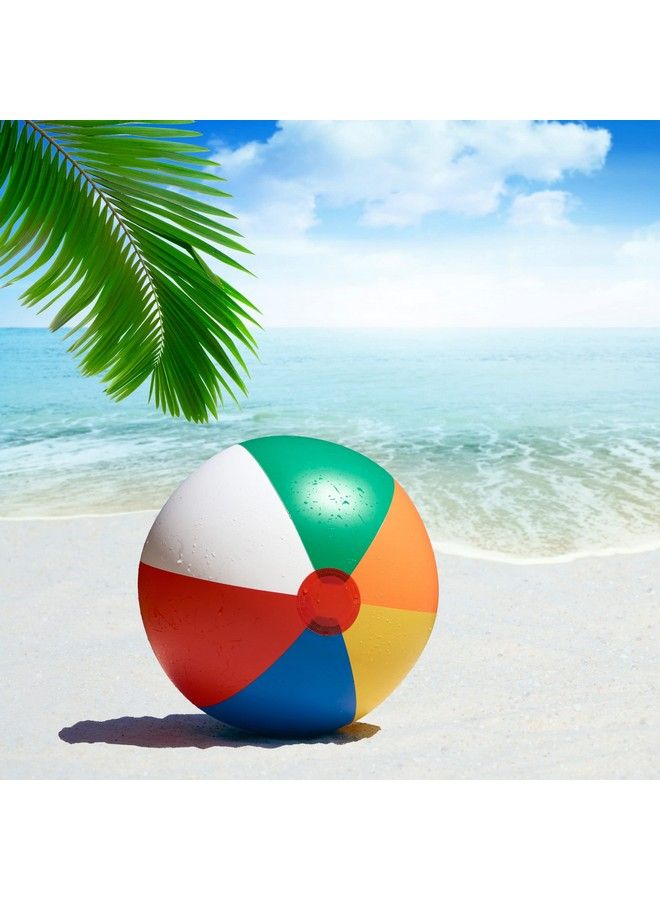 4E's Novelty Beach Balls 3 Pack 20" Inflatable For Kids Toys & Toddlers Pool Games Toy Classic Rainbow Color - Image 4