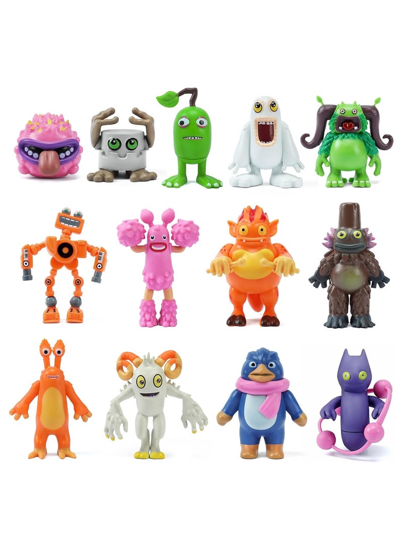 general 13PCS PVC Anime Sinnging Cartoon Monster Garage Desktop Decoration, Wubbox Noggin Toe Jammer Mini Movable Figures Toy Set, Kids Gift - Image 1