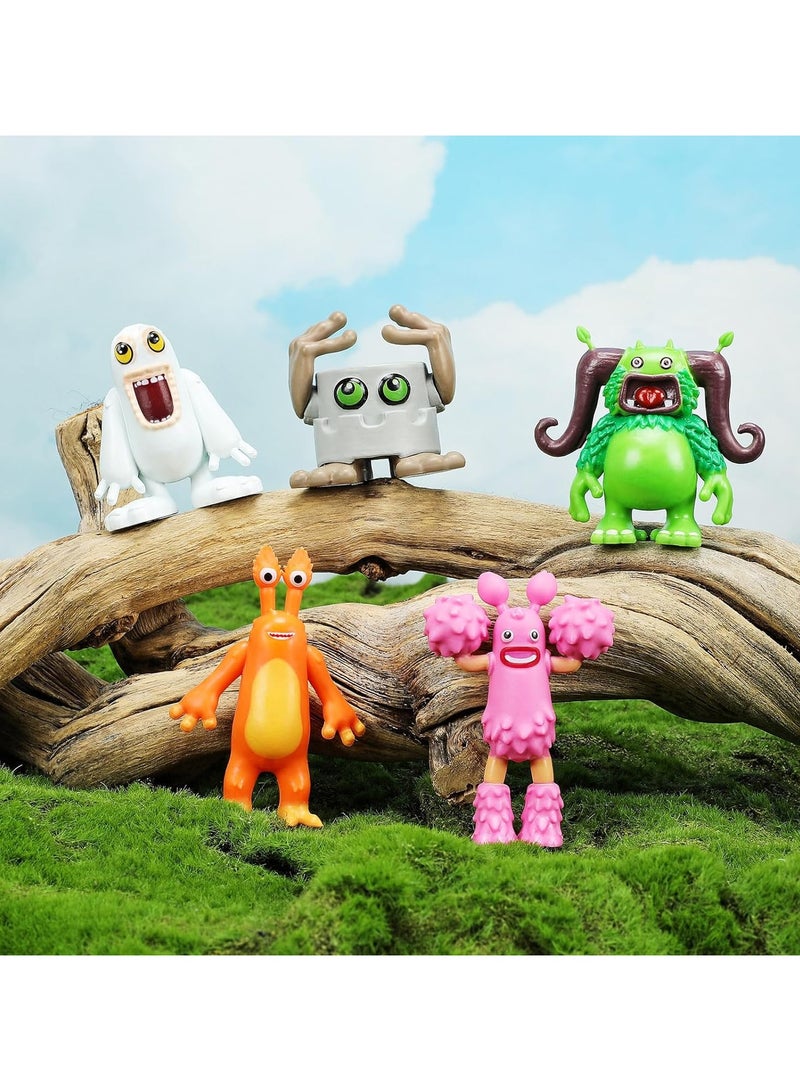 general 13PCS PVC Anime Sinnging Cartoon Monster Garage Desktop Decoration, Wubbox Noggin Toe Jammer Mini Movable Figures Toy Set, Kids Gift - Image 3