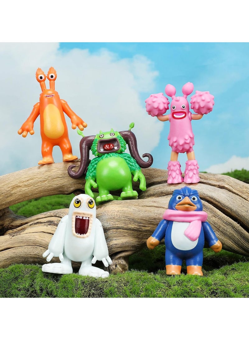 general 13PCS PVC Anime Sinnging Cartoon Monster Garage Desktop Decoration, Wubbox Noggin Toe Jammer Mini Movable Figures Toy Set, Kids Gift - Image 5
