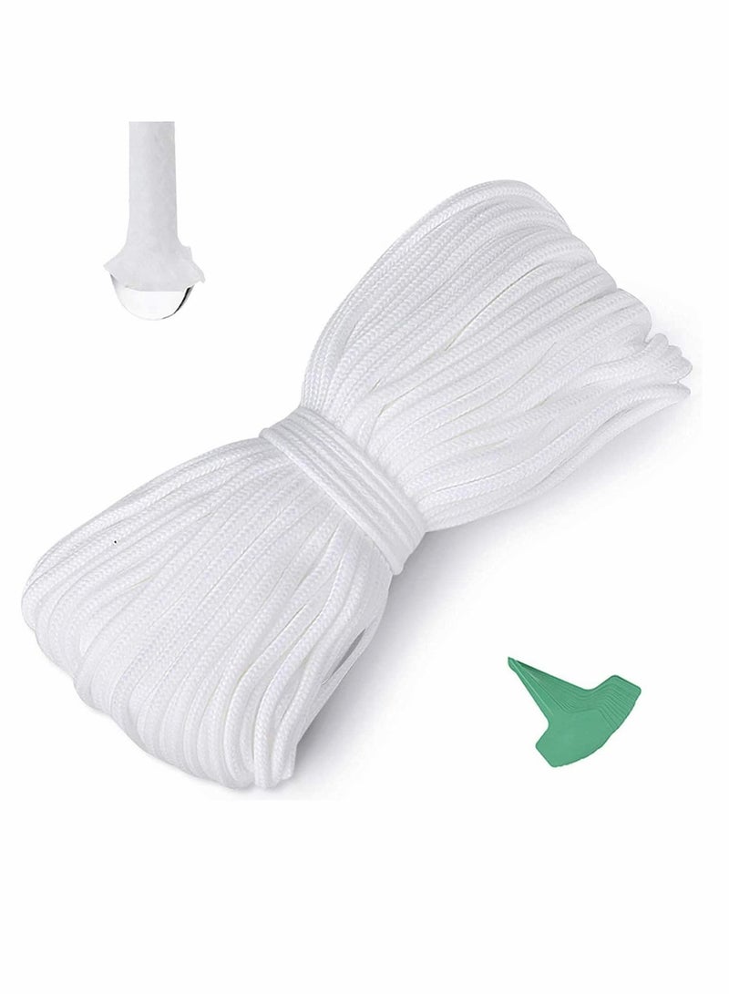 Y&D 60 Feet 1/4 Inches Self Watering Wick Cord Cotton String Rope with 10 Pcs Plant Labels for Vacation Potted DIY Automatic Device System Auto Drip Irrigation Waterer - Image 1