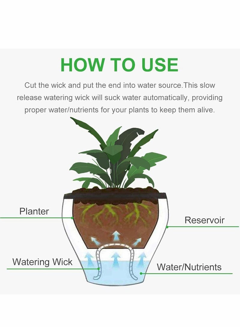 Y&D 60 Feet 1/4 Inches Self Watering Wick Cord Cotton String Rope with 10 Pcs Plant Labels for Vacation Potted DIY Automatic Device System Auto Drip Irrigation Waterer - Image 3