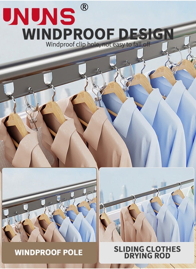 UNUNS Wall Mounted Drying Clothes Rack,Double Foldable Clothing Rack With 80cm Extension Rod,Retractable Clothes Hanger For Laundry Dryer Room,Small Collapsible Folding Garment Racks,Dorm Accessories  - Image 4
