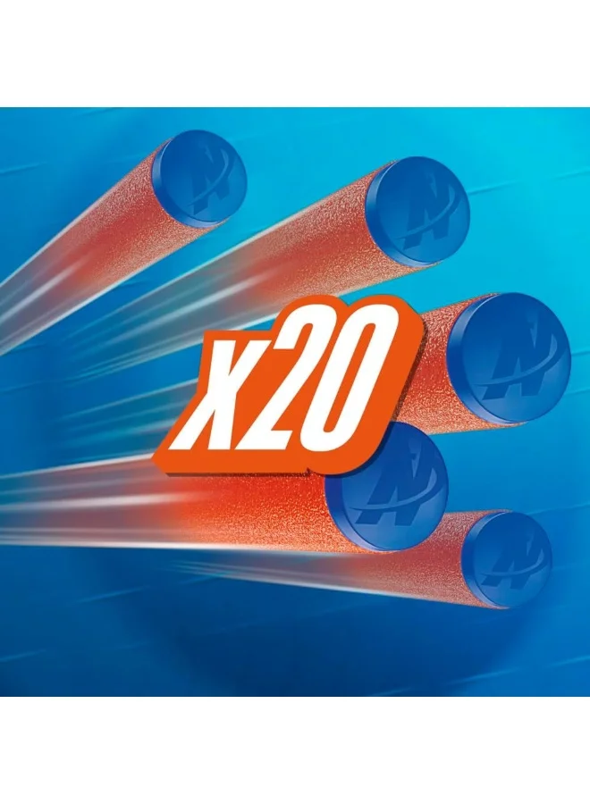 نيرف سهام Nerf N Series N1، تتضمن 20 سهمًا لإعادة التعبئة، متوافقة فقط مع مسدسات Nerf N Series، الألعاب الخارجية، للأعمار من 8 سنوات فما فوق