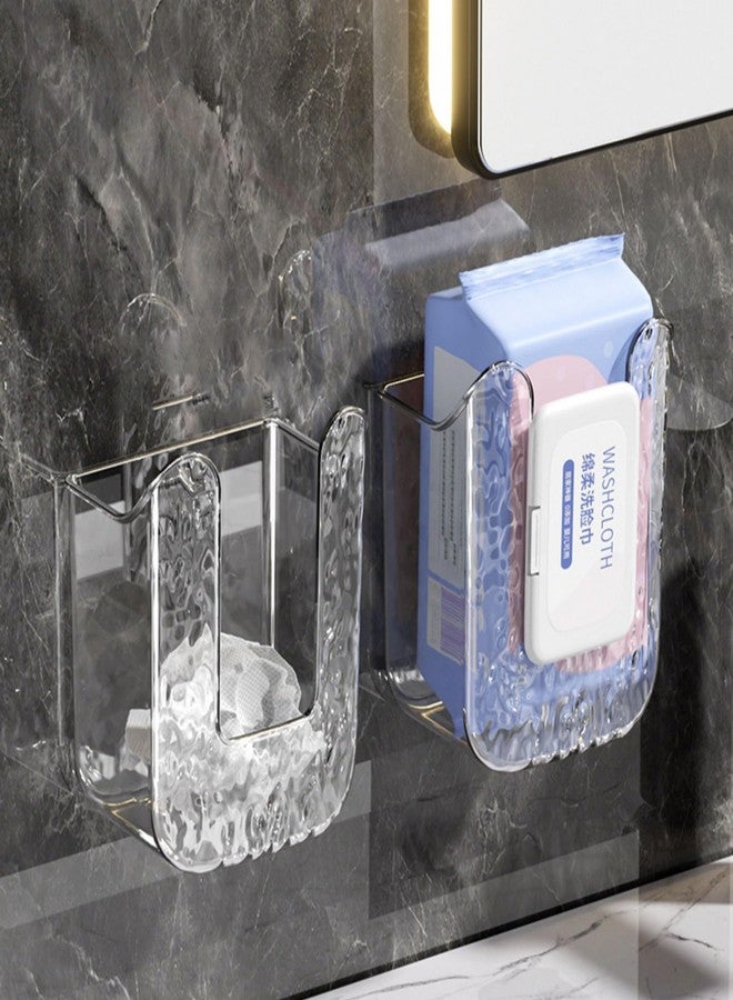 Lusebiy Kitchen Wipes Storage Box, 2024 New Non-slip Flushable Wipes Holder for Bathroom Toilet, Wall-Mounted Clear Wet Tissue Dispenser Container Box No Punching Refillable Keeps Baby Wipes Fresh Case - Image 5