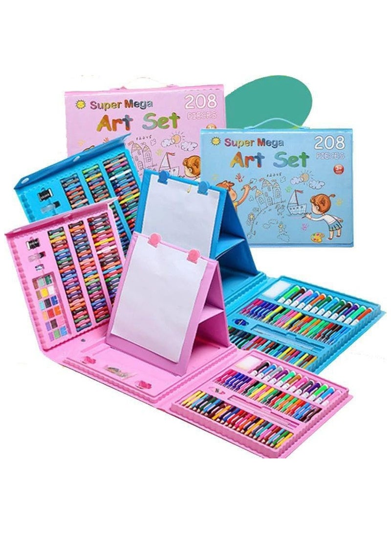 Luxury Drawing and Coloring Set of 208 Pieces for Kids Aged 6-12 by Tomi Home, Watercolor Coloring Pens for Girls and Boys - Image 1