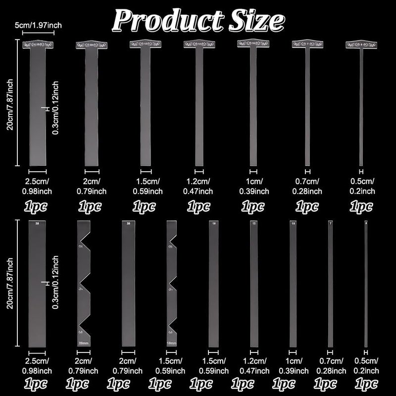 NBEADS 16 Pcs Book Cover Guide Acrylic Bookbinding Ruler Bookbinding Easy Scrapbooking Tool Book Cover Making Kit for Album Journal Planner Book Cover Making - Image 2