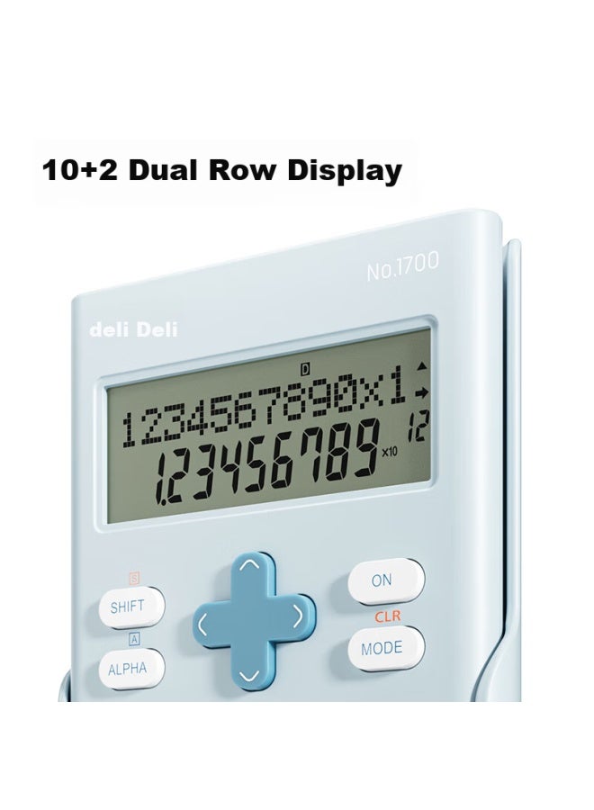 ديلي آلة حاسبة علمية أنيقة Deli بشاشة LCD مزدوجة الخطوط، 240 وظيفة، آلة حاسبة للامتحانات (مناسبة للمرحلة المتوسطة والثانوية) وردي فاتح 1700 - Image 2