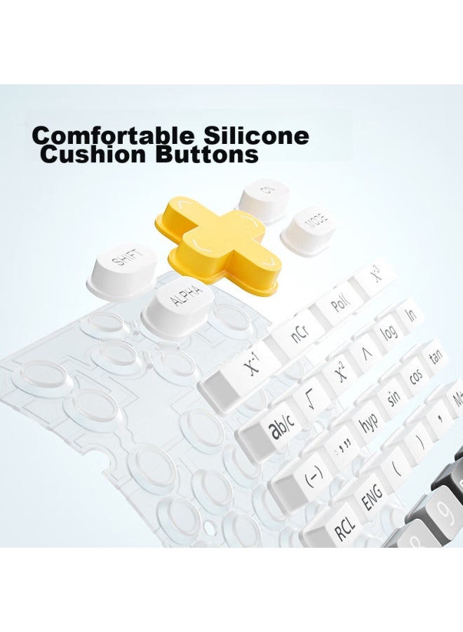 ديلي آلة حاسبة علمية أنيقة Deli بشاشة LCD مزدوجة الخطوط، 240 وظيفة، آلة حاسبة للامتحانات (مناسبة للمرحلة المتوسطة والثانوية) وردي فاتح 1700 - Image 3