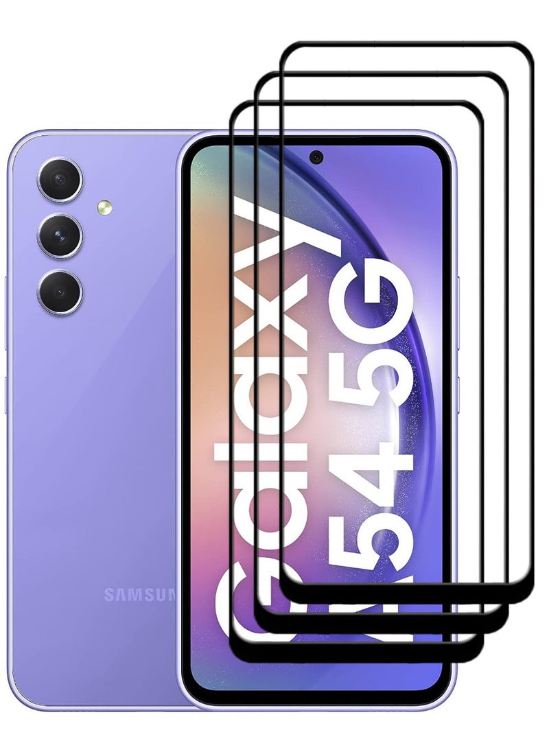 ACLIX 3 Pieces Antistatic ESD Dustproof Premium Quality High Definition Tempered Glass Screen Protector Designed For Samsung Galaxy A54 - Image 1