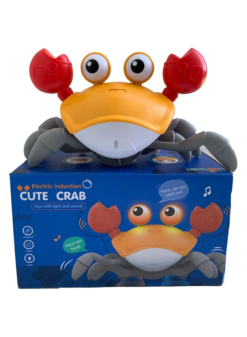 Crawling Crab Baby Toy with Light Up for Kids Toddlers, Musical Toy with Automatically Avoid Obstacles, Sensory Walking Crab Toy for Kids Up to 3-12 Months, Tummy Time Crab Pet Toy Gift  - Image 1