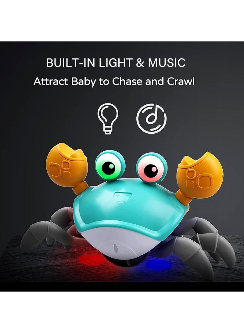Crawling Crab Baby Toy with Light Up for Kids Toddlers, Musical Toy with Automatically Avoid Obstacles, Sensory Walking Crab Toy for Kids Up to 3-12 Months, Tummy Time Crab Pet Toy Gift  - Image 3
