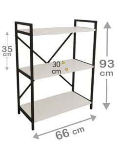 AGD Coffee Corner Table for Display and Storage, 3 Shelf Wood Side Table with Metal Frame Meets All Your Needs - White/Black  - Image 2