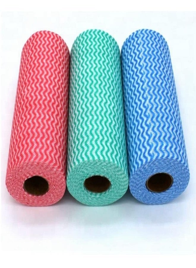 DHAVL Kitchen Must 3 Ply Kitchen Roll Cleaning Wipes Washable & Quick-Dry Non-Woven Dish Towel, Dishcloths for Kitchen Cleaning, Super Absorbent Reusable Tissue Roll 100 Pulls - Image 5