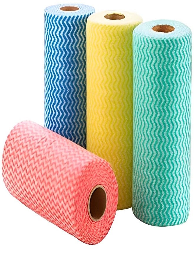 DHAVL Kitchen Must 3 Ply Kitchen Roll Cleaning Wipes Washable & Quick-Dry Non-Woven Dish Towel, Dishcloths for Kitchen Cleaning, Super Absorbent Reusable Tissue Roll 100 Pulls - Image 2