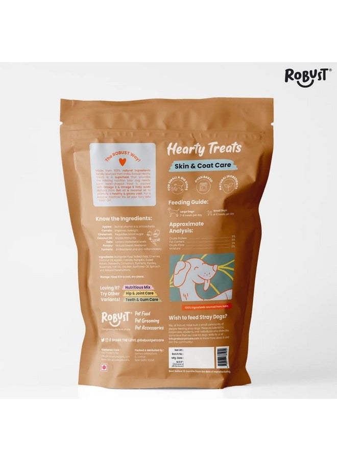 ROBUST ROBUST Hearty Pet Treats (Skin & Coat Care) for Pets with Fish Oil | Dog Treats for Training with Advanced Nutrition | Oven Baked Biscuit for All Breeds & Life Stages for Healthy and Glossy Coat  - Image 2