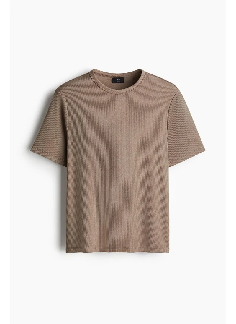 اتش اند ام Slim Fit Ribbed T-shirt