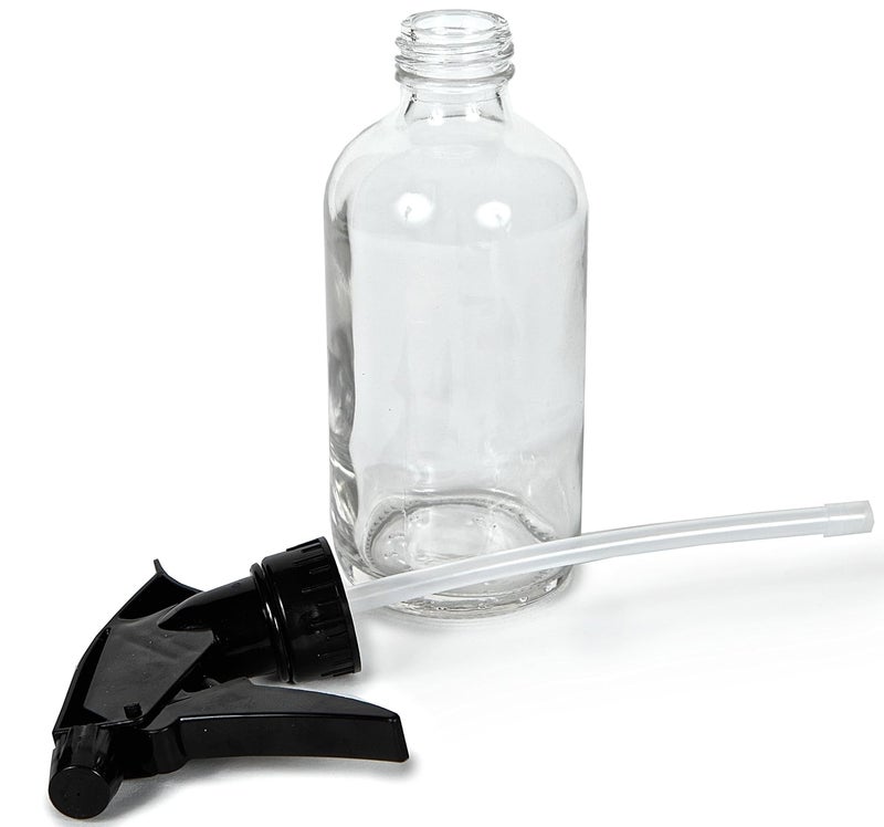 Vivaplex 2 Large 8 oz Empty Clear Glass Spray Bottles with Black Trigger Sprayers - Image 5