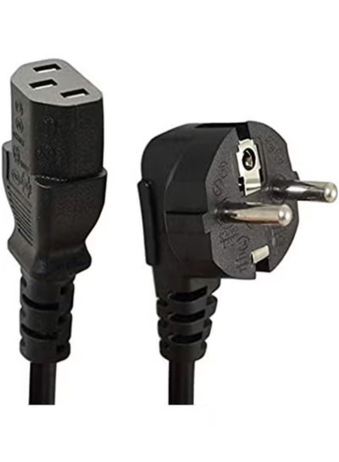 Universal 3-Pin AC Power Cable for Desktop PCs, Monitors, UPS, Printers & More – Heavy-Duty IEC C13 Power Cord – Durable, Heat-Resistant 3-Prong Plug for Computers, Power Supplies & Electronic Devices – Compatible with Most Standard Power Inputs – Black