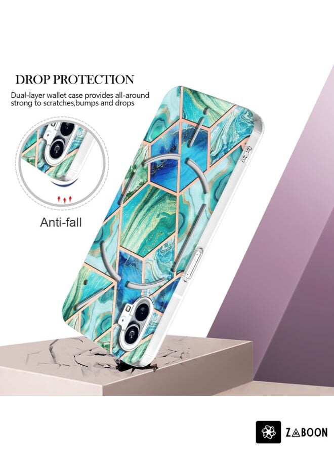 Zaboon Protective Case For Nothing Phone 1 Electroplating IMD Splicing Marble TPU  - Image 5